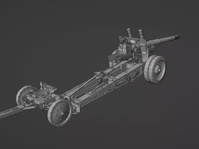 Howz 152mm ML20 Low-poly 3D model