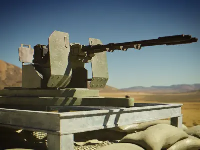 Heavy infiltrated - Anti Tank Machine Gun Low-poly 3D model