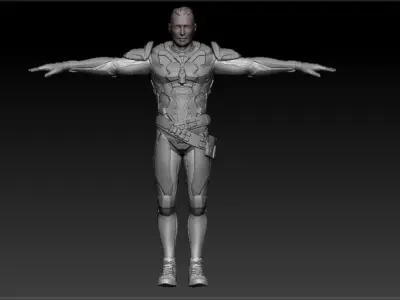Ranger with plasma gun High poly model 3D print model