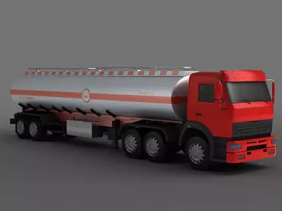 truck tank tanker fuel semi freight transportation trucking 3D model