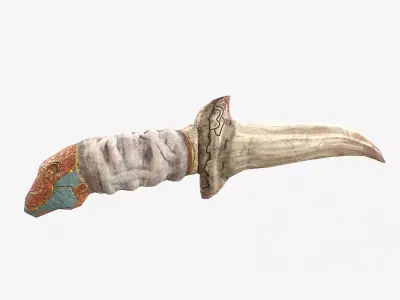 Bone Dagger Low-poly 3D model
