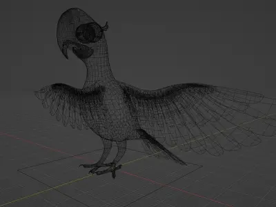 Blue Macaw 3D model buy