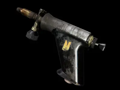 Blowtorch pneumatic air gun Low-poly 3D model