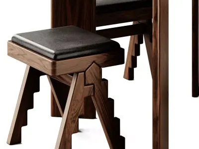 Phantom Hands Circle Dining Table and Stool 3D model