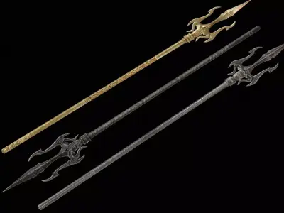 Atlantis War Trident Low-poly 3D model