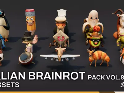 Italian Brainrot Pack VOL8 Low-poly 3D model