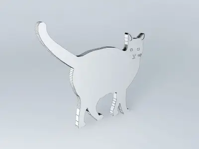 The Silver Fur Cat (2D Semi 3D) Free 3D model