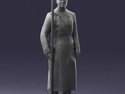 000105 Soviet Guard Soldier Historical Character 0116 3D model