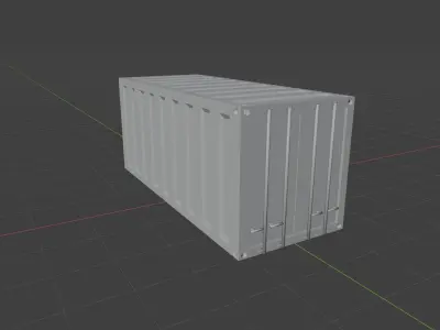 simple low poly cargo container 6m lenght game assets  Low-poly 3D model