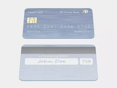 Credit Card V8 - Generic Payment Prop with Custom Design 3D model