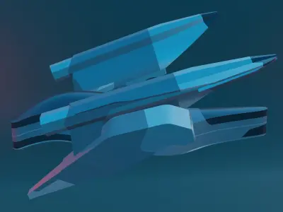 Futuristic Sci-Fi Aircraft Model Low-poly 3D model