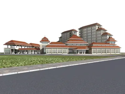 Hotel Building 3D model 36