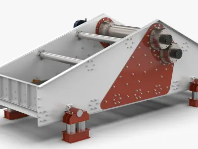 ZK1548 Linear Vibrating Screen 3D Model 3D model