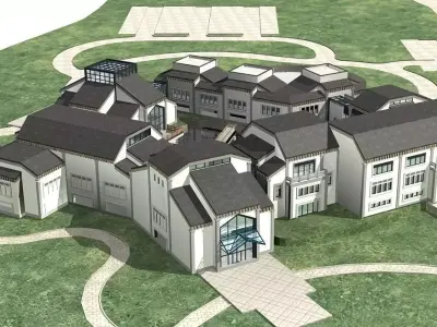Hotel Building 3D model 24