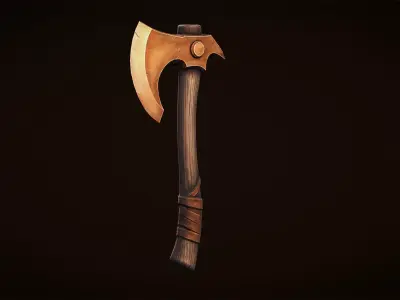 Copper Axe - Game Ready Weapon Low-poly 3D model