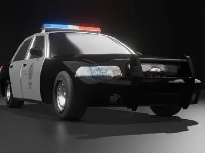 police car  Free low-poly 3D model