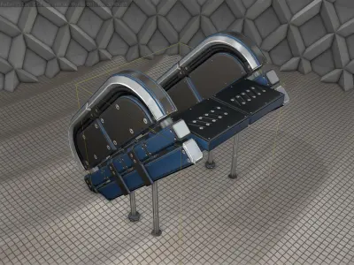 Sci-Fi Stairs - 32- Blue Version 3D model