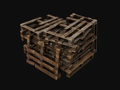 Wooden Palletes Free low-poly 3D model