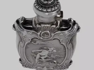 Silver Medieval Flask Potion Low Poly  PBR x2 Diffuse textures Low-poly 3D model