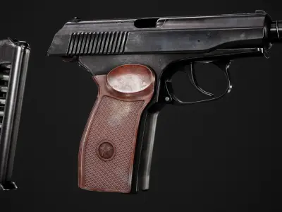 PM Pistol Low-poly 3D model Low-poly 3D model