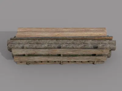 Wood logs B Low-poly 3D model