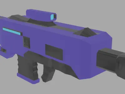 Sci-fi gun Low poly Free low-poly 3D model
