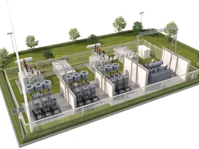 ELECTRICITY SUB STATION 3D model purchase