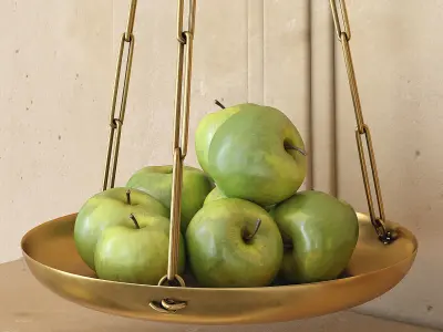 Brass Library Scales and Pedestal 3D model