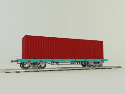 train container wagon 3D model