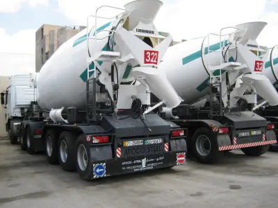 Concrete mixer drum semi trailer Free 3D model
