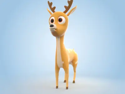 Cartoon Deer 3D model