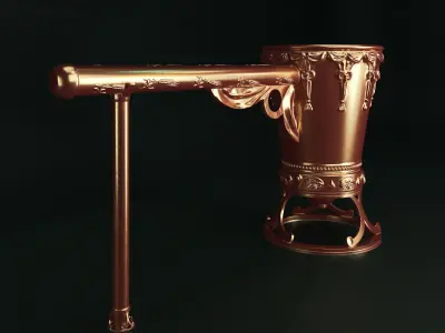 golden cup bible stylized 3D print model