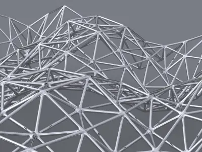 Parametric Steel Frame Canopy 03 3D model
