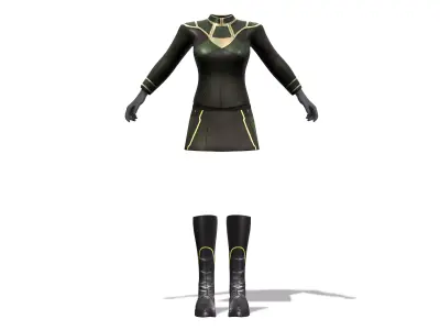 W Romulan Outfit Low-poly 3D model