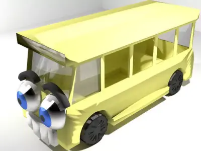 Cartoon Vehicle - Bus 3D model