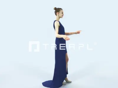 Beauty 08H pointing Couple Pointing Event Elegant Woman Low-poly 3D model