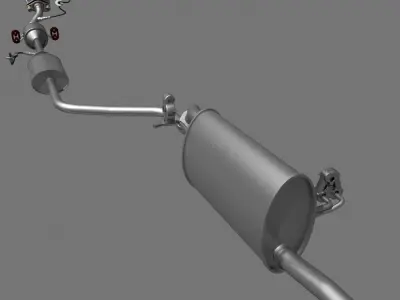 car exhaust system 3D model by fly123