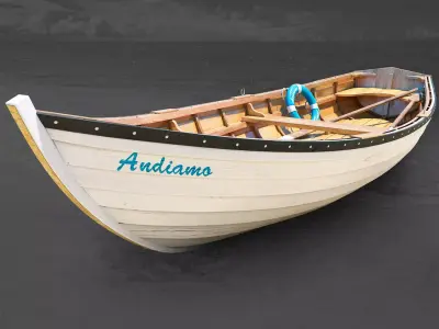 Boat wooden 3D model
