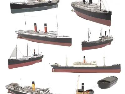 Steam Ship Collection 3D model
