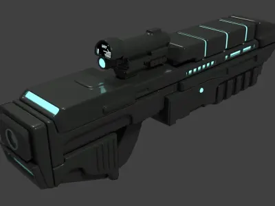 Scifi Gun Low-poly 3D model shop