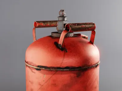 Gas Cylinder Low-poly 3D model 5