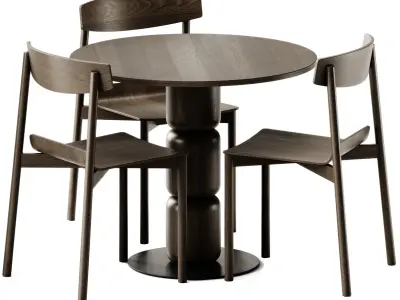 Artu Beads Table and Wox 2 Chair 3D model