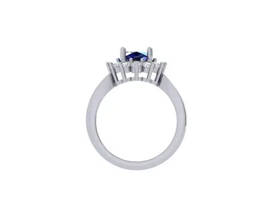 Oval Art Deco Ring 3D print model 17
