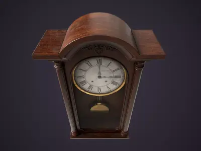 Pendulum wall clock Low-poly 3D model