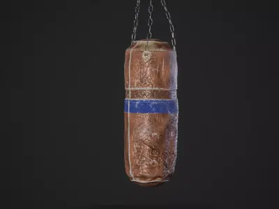 Realistic Worn Boxing Bag Low-poly 3D model