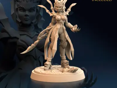 Spider Female Warrior Arachnid Blade A 3D print model