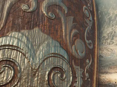 Paladin Shield Low-poly 3D model purchase