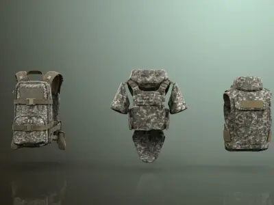 Military Body Armor Pack Free 3D model