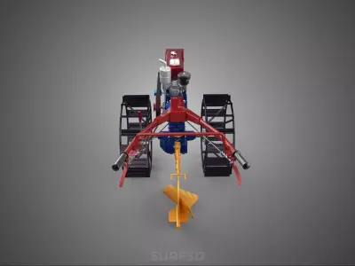 SMALL HAND WALKING TRACTOR MOUNT PLOWING BLADE MOLD BOARD FIELD 3D model