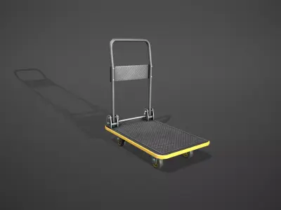 Folding Platform Truck - Trolley - Yellow Accents Low-poly 3D model